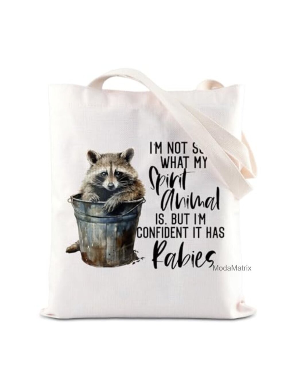 Cotton Canvas Tote Bag Raccoon Animal Lover Reusable Large Shopping Bag